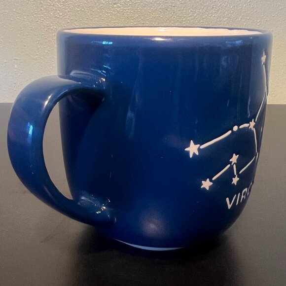 VIRGO Zodiac Horoscope Astrology Constellation Glazed Blue Pottery Mug ~ From P - Picture 6 of 10